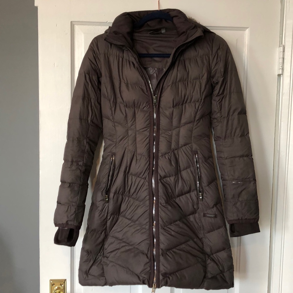 Grey/brown Athleta down jacket